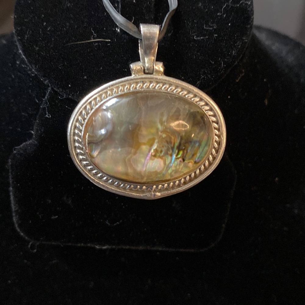 Vintage Sterling Silver and Abalone Pendant